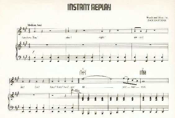 Dan Hartman - Instant Replay sheet music